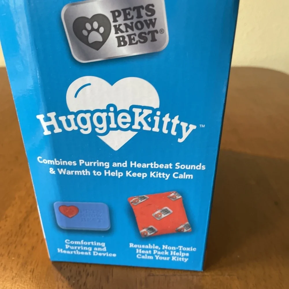 Huggie Kitty Pet Toy That Helps Relax Calm Comfort Cat Pet Anxiety Heartbeat